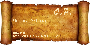 Orsós Polina névjegykártya